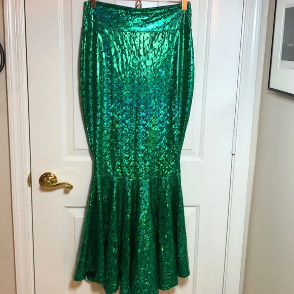 Spooktacular  Creations Metallic Hologram Shiny Mermaid Skirt Costume - Picture 5 of 5